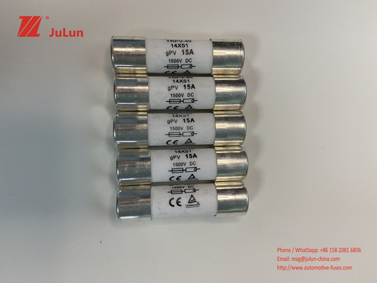 Cầu chì PV năng lượng mặt trời được xếp hạng 1000V/1500V TUV CE 5x20mm 10x38mm 14x51mm 10X85mm