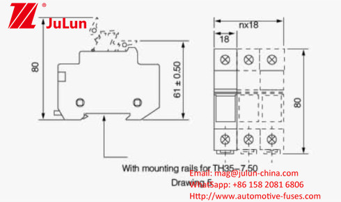 Hình hình hình trụ Fuse mặt trời PV 1000VDC Với 30kA khả năng phá vỡ Và cơ thể gốm
