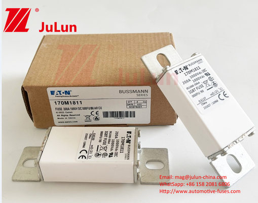 170M1811 200A 1000V đồng gốm BUSSMANN Máy bảo hiểm ô tô Điện áp định số M6/M8 Cài đặt