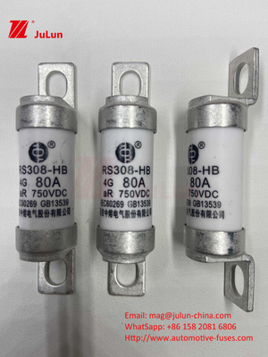 EV RS308 Fuse Mechanical Shock 25A 30A 40A 50A đồng gốm Đánh giá điện áp DC750V Bộ sạc EV gia đình cho xe điện