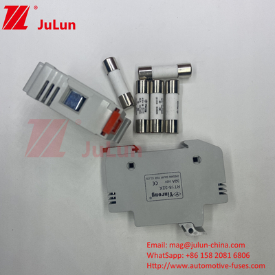 Silver Solar Pv Fuse / Din Rail Solar Fuse Holder Range cho hộp xe buýt quang điện