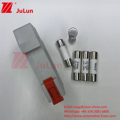 1000VDC 30kA Ceramic Solar PV Fuse 10 * 38 DC Năng lượng mặt trời PV Solar Fuse Base And 1000V Fuse 15A 20A 25A 30A 32A