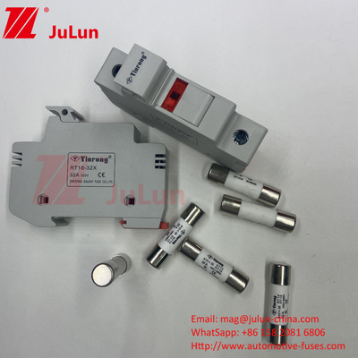 Giữ với Ceramic Fuse cho Photovoltaic Protection 15A Photovoltaic Solar Fuse 1000V 10 * 38mm Din Rail Solar Fuse An