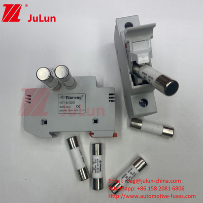20A Solar PV Fuse Holder With Fuse For Photovoltaic Bus Box Nqqk RT16D-00 TPS DC hiện tại 80V 250A Fuse năng lượng mặt trời