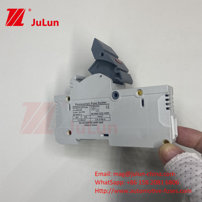 TUV DC Solar Fuse Fusible Holder Box Base DNPVF1-32 Bảo vệ hệ thống mặt trời 10x38MM 1000V GPV Fast Blow Ceramic DIN Rail