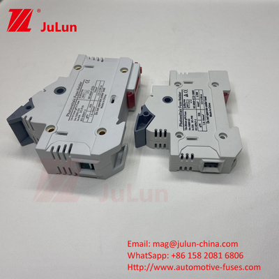 TUV DC Solar Fuse Fusible Holder Box Base DNPVF1-32 Bảo vệ hệ thống mặt trời 10x38MM 1000V GPV Fast Blow Ceramic DIN Rail