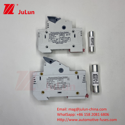 Bảo vệ được chứng nhận DIN Rail Solar Fuse Holder cho tấm pin mặt trời RT18 AC Fuses Fast Blow Ceramic 22x58