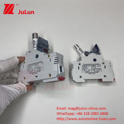 DIN Guide Fuse Holder 15A 1000VDC Với thiết kế Fuse Holder 14 * 85mm 32a 1000VDC Pv Fuse Holer