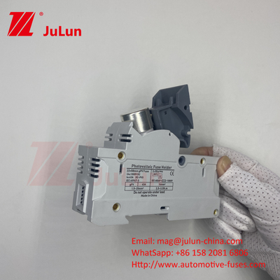 1000V DC Mặt trời Photovoltaic Inverter Fuses RT18 Series 10x38 3P DIN Rail Mounted 32A Capacity cho Fuse 1500V