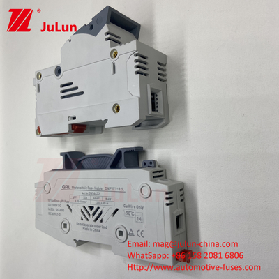 1000V DC Mặt trời Photovoltaic Inverter Fuses RT18 Series 10x38 3P DIN Rail Mounted 32A Capacity cho Fuse 1500V