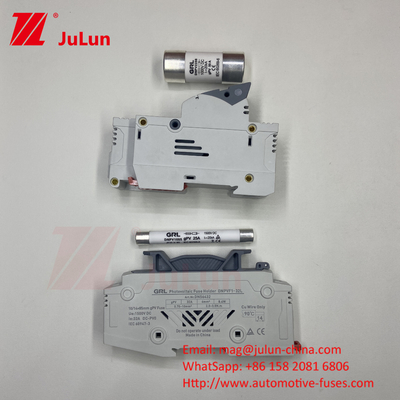 1000VDC Năng lượng mặt trời PV Din Rail Fuse Fuse 10x38mm RT18-32 Fuse Link AC