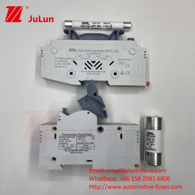 SeanRo Solar PV Din Rail Fuse Holder cho Fuse Link 10 * 38mm 1000V 15amp DC Fuse 25A
