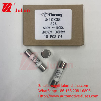 7A 10 * 38mm AC380V AC500V AC690V AC800V Ceramic Solar Pv Fuse cho hệ thống quang điện