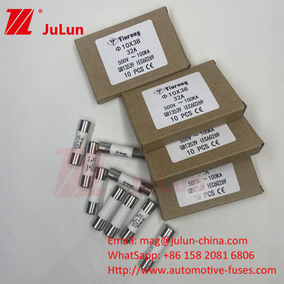 32A 10 * 38mm 15A 690VDC 1000VDC Panel Mount Solar PV Fuse cho bảo vệ dây điện PV mạnh mẽ