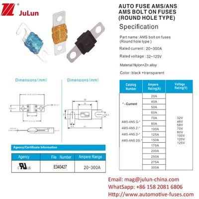 30-200A bộ an toàn xe vuông để bảo vệ hệ thống điện năng Đài sạc xe điện di động Thiết bị âm thanh xe hơi