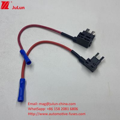 Bộ điều hợp cắm tiêu chuẩn Mini Tap Car Fuse Holder 10A / 15A / 20A Đồng Tin Plating Simple Spiral