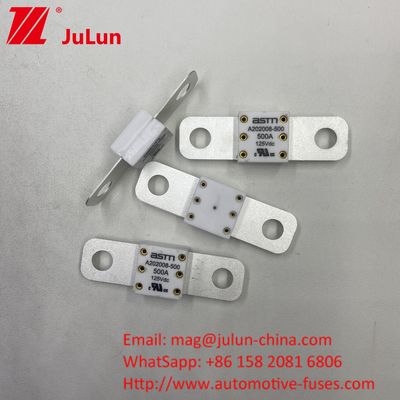 Bảo vệ mạch ngắn 500A 125VDC Battey Fuse Kích thước nhỏ Khoảng cách định lượng dòng điện cao giữa 2 lỗ 50,8mm