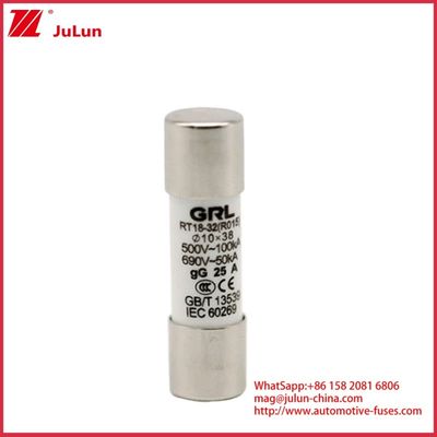 15A 1000VDC Fuse Link Solar GPV DC Fuse 10 * 38mm 32A Đánh giá cho bảo vệ điện trong hệ thống PV để sử dụng với lồng bảo hiểm