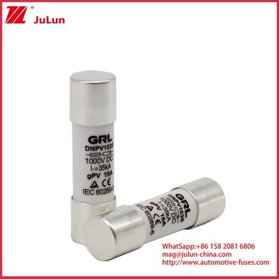 15A 1000VDC Fuse Link Solar GPV DC Fuse 10 * 38mm 32A Đánh giá cho bảo vệ điện trong hệ thống PV để sử dụng với lồng bảo hiểm