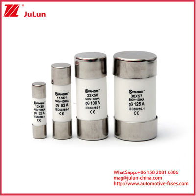 Bộ an toàn ô tô gốm 20A 1000VDC PV FUSE phá vỡ 10*38mm 14*51mm 20*65mm Capacity With Substitutional Ability 1000VDC 10A 15A 25A 30A And IEC Safety Standards