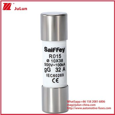 RS15 GG32A 500VDC 100KA Ceramic Automotive Fuses 10 * 38mm Holder IEV60269