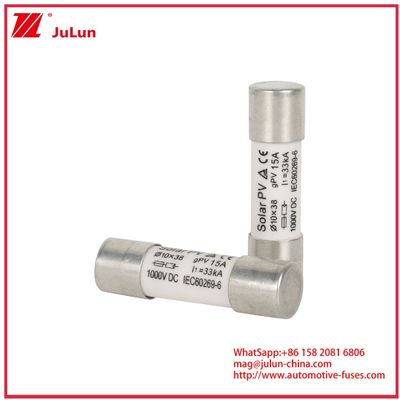 15A 1000VDC GPV Fuse 10*38 Đối với hệ thống năng lượng mặt trời IEC60269-6