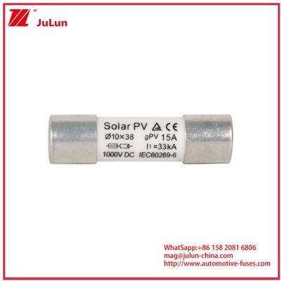 15A 1000VDC GPV Fuse 10*38 Đối với hệ thống năng lượng mặt trời IEC60269-6