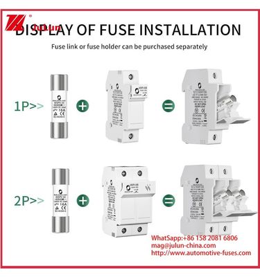 GPV 16A 1000VDC 20KA Photovoltaic điện áp cao Tubular Ceramic Fuse 10 * 38mm