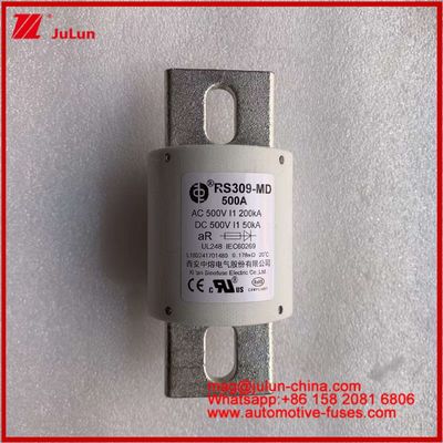 500VDC 200KA 500VAC 50KA AR Tubular Ceramic Fast Fuse FUSE RS309-MD 500A Đối với xe điện và hệ thống pin điện