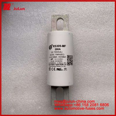 Động cơ đường bộ Tubular Ceramic Fuse RS309-MF 200A 750VDC UL Khả năng phá vỡ cao