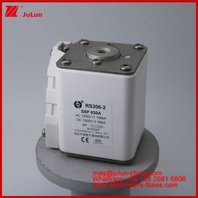RS306-2 S5P 630A Quảng trường xe điện kéo Fuse EV hoặc HEV xe điện kéo DC cho EV HEV AC1250V 100KA DC1000V 50KA AR