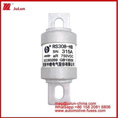 Bolted M6 5N 315A AR 750VDC-1 Cỗ xe điện Fuse Traction Caremic Tubular Power Conversion Energy Storage Onboard Charger