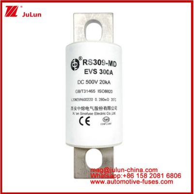 RS309-MD EVS-300A Caremic Tubular Fuse DC500V 20KA Cấu trúc kết nối đệm xe điện Thiết kế ứng dụng ô tô Hiệu suất DC xuất sắc