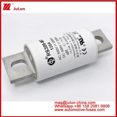 RS309-MD-125A Ceramic Auto Fuses 500VAC200KA 500VDC 50KA AR DC Hiệu suất Cấu trúc kết nối cuộn xe ô tô
