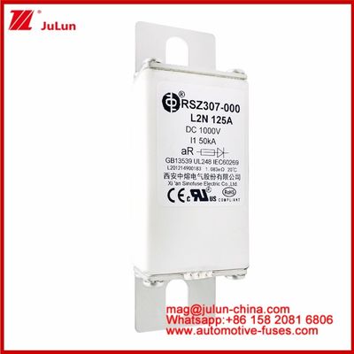 125A DC1000V 50KA AR Caremic Tubular RSZ307-000 L2N Fuse For EV/HEV Protection In Automobile Bolt Stud-mount Design