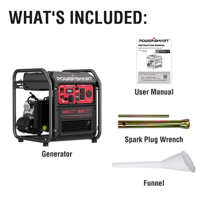 Máy phát điện di động InvertorB tại nhà, Mỹ, có hàng, Powersmart 4400w, điện di động ngoài trời, khung mở, máy phát điện xăng cho cắm trại, InvertorB di động tại nhà