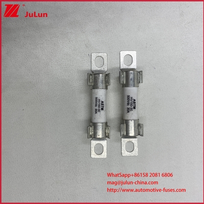Điện áp định mức/Khả năng ngắt mạch của Xe điện HEV DC500V/20KA ASTM HV150 30A 20A DC500V 20KA Cầu chì bu-lông có bảo vệ
