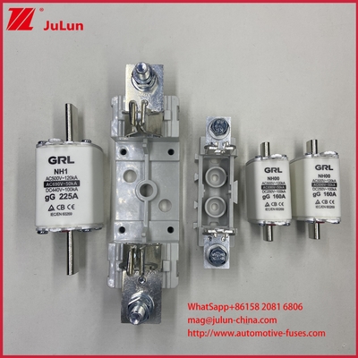 NT000 FUSE AR High Breaking 500V / 690V Đánh giá Ceramic Porcelain Melt Link Fuse 80A Liên kết đồng điện áp thấp NH000 Fuses