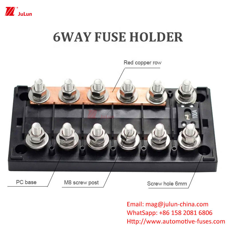 Bảo vệ mạch xe ô tô Nylon Fuse Holder 30A-500A-55 ~ 125°CBX2103 Đường vuông xe du lịch