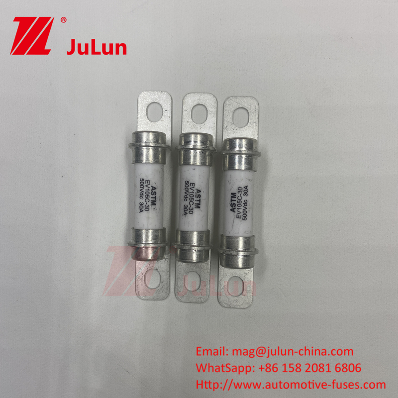 Hệ thống lưu trữ năng lượng Fuse 15A ống gốm High Break 30A bảo vệ an toàn Fuse xe điện 500VDC