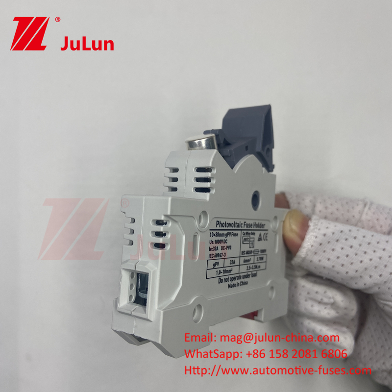 Bảo vệ được chứng nhận DIN Rail Solar Fuse Holder cho tấm pin mặt trời RT18 AC Fuses Fast Blow Ceramic 22x58