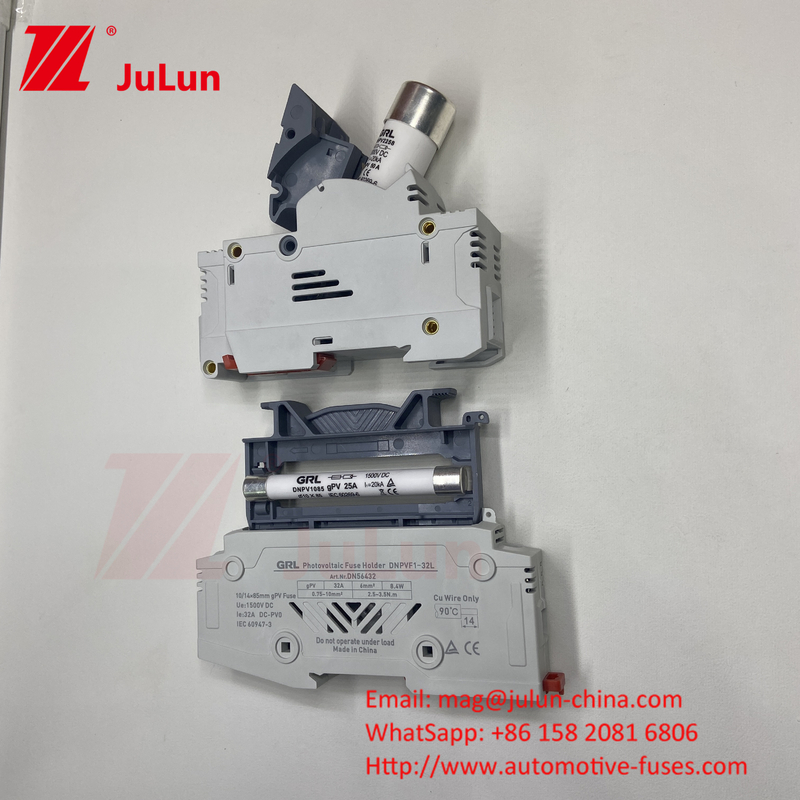Phân tích năng lượng mặt trời PV với vật liệu nguyên tố bảo hiểm đồng RO17 Blow nhanh Ceramic DIN Rail Moun 22x58MM Italweber Fuse 500V