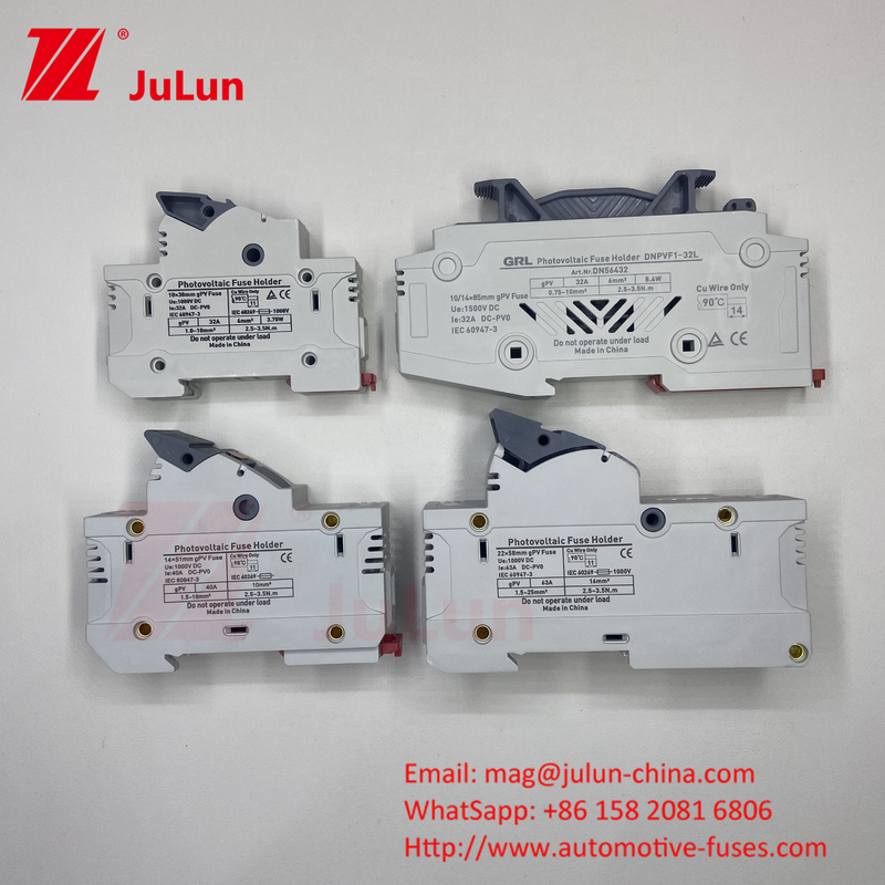 SeanRo Solar PV Din Rail Fuse Holder cho Fuse Link 10 * 38mm 1000V 15amp DC Fuse 25A