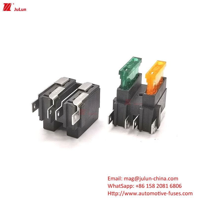 32V Đánh giá điện áp đồng liên hệ tự động thiết lập lại bộ ngắt mạch 30A-500A xe ô tô Fuse Holder nhựa nylon