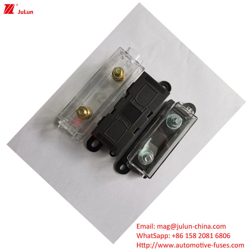 32V DIN Track Fuse Holder 30A-500A EU UL tiêu chuẩn đồng tiếp xúc nhựa nhà ổ cắm