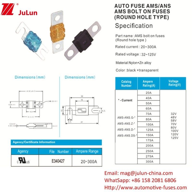 30-200A bộ an toàn xe vuông để bảo vệ hệ thống điện năng Đài sạc xe điện di động Thiết bị âm thanh xe hơi