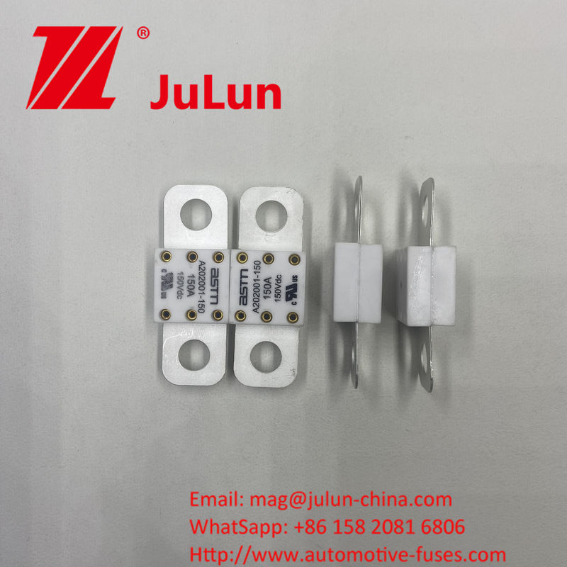 A202001-200A Fuses ô tô gốm ASTM cho các ứng dụng điện áp cao Khả năng phá vỡ 20KA 100-350A Năng suất định số 150VDC