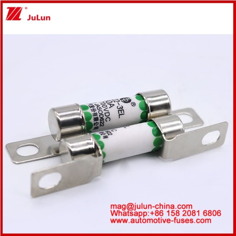 EV322 3EL 30A DC700V Tubular Ceramic Fuse Xe điện Fuse Bolt kết nối cấu trúc với tuyệt vời chống rung động Chống sốc cơ học Chống tải hóa học Temp cao
