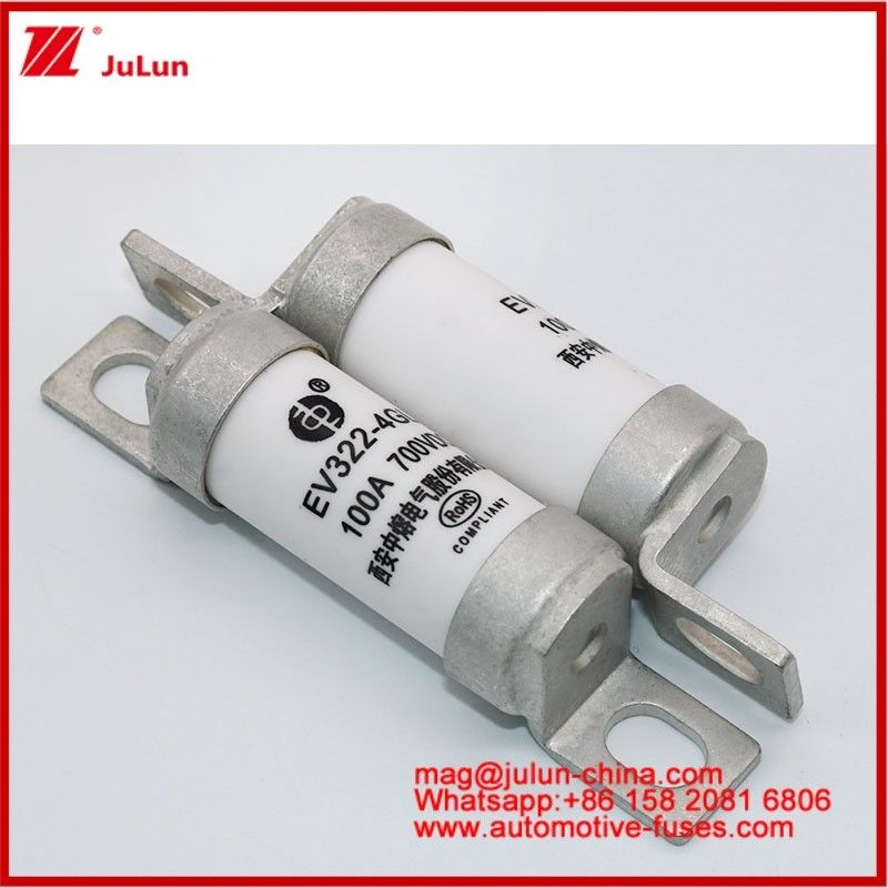 EV322 4GL 100A DC700V EV hoặc HEV Xe điện Cỡ nhỏ Góc điện cao cấu trúc cuộn ống Ceramic Fuse