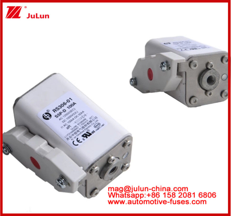RS306-01-S5P-D 100A AC1250V DC1000V 50KA Fuse Caremic Quadrate Thích hợp cho hệ thống kéo xe điện Chuyển đổi năng lượng Lưu trữ năng lượng Bộ sạc trên máy